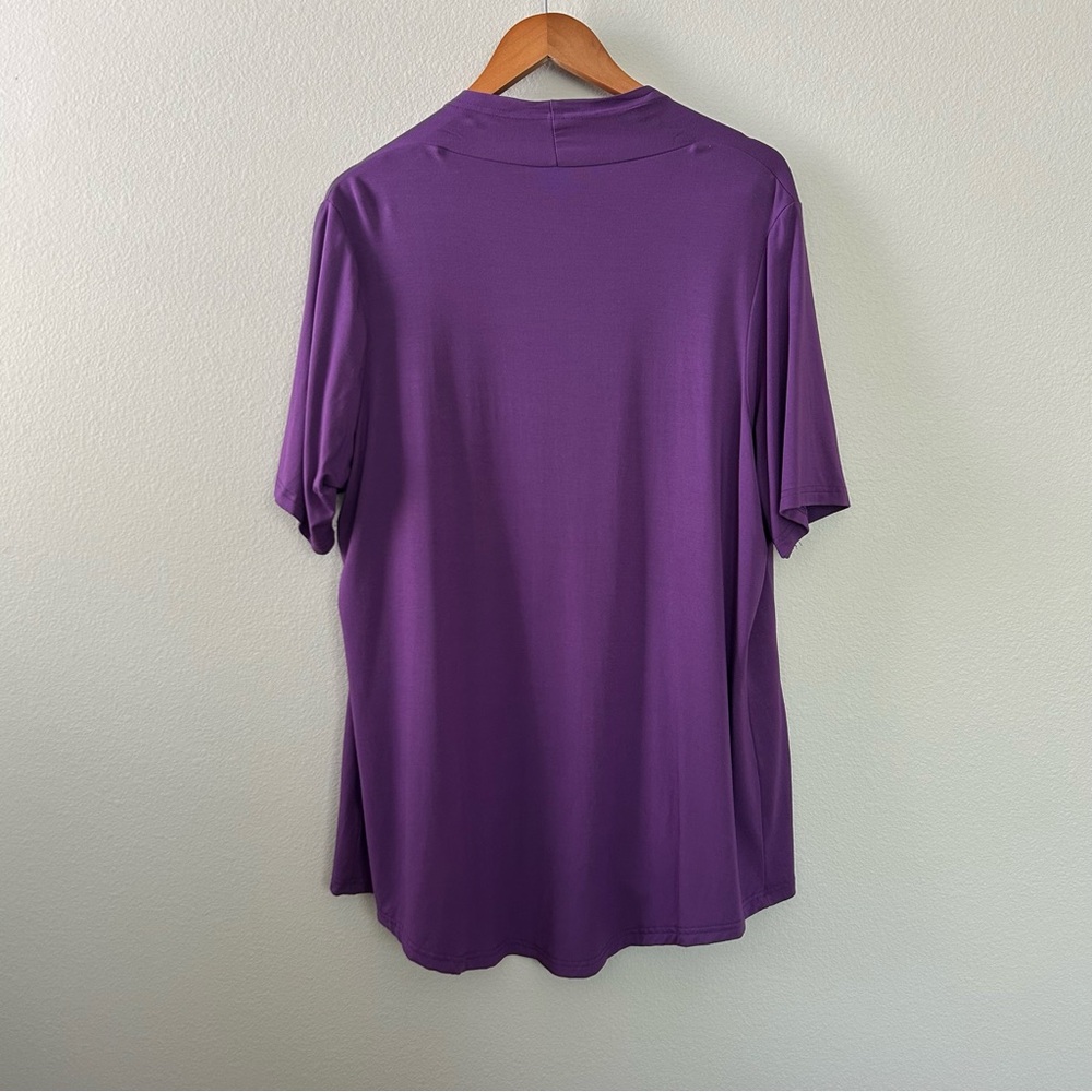 Purple Soft Cozy Open Front Cardigan - Picture 2 of 6